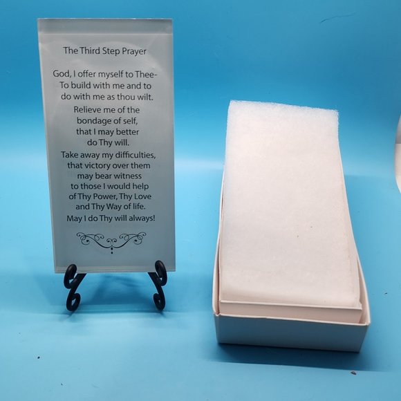 Inspirational Seafoam Glass Plaque, St Francis Prayer - Picture 4 of 5